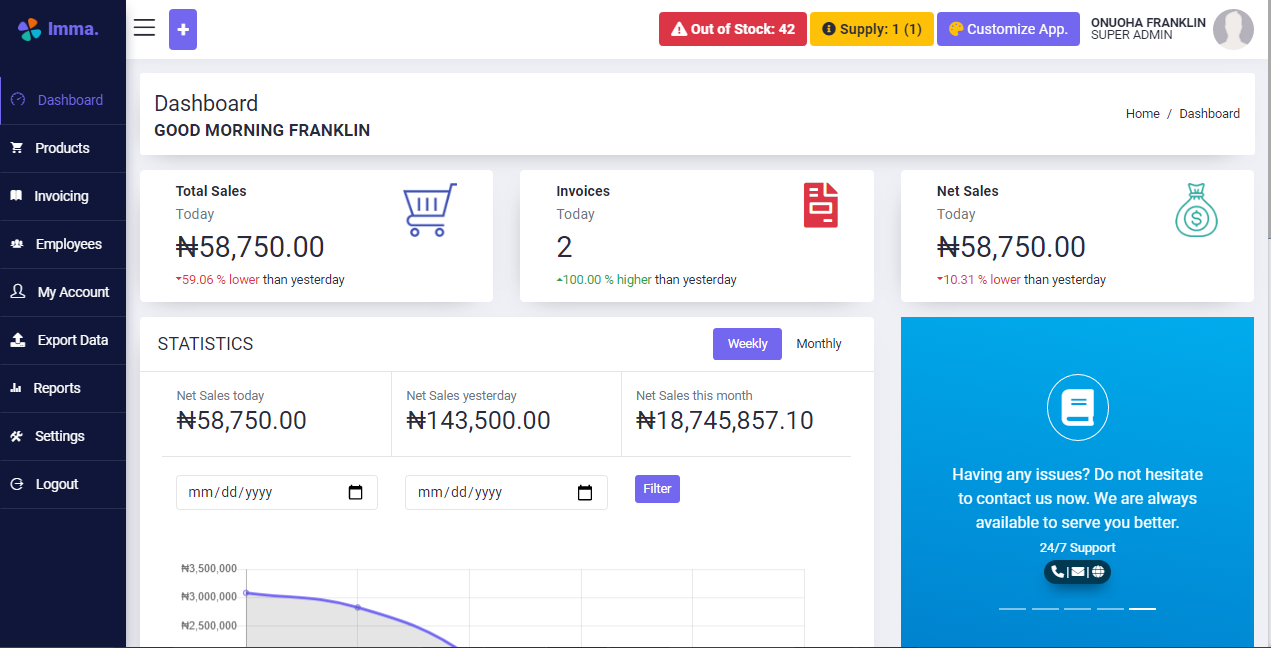 Software Screenshot of Immaculate Beverages Ltd